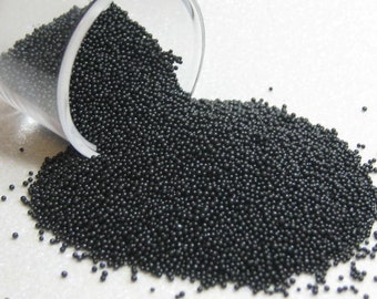 micro marbles black .5mm microbead half ounce / 14 grams glass miniature kawaii sprinkles nail caviar beads Supplies