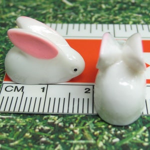 Dollhouse miniature Rabbit family, fairy garden bunnies, resin animal figurines, DIY Easter craft embellishment, slime charms image 7