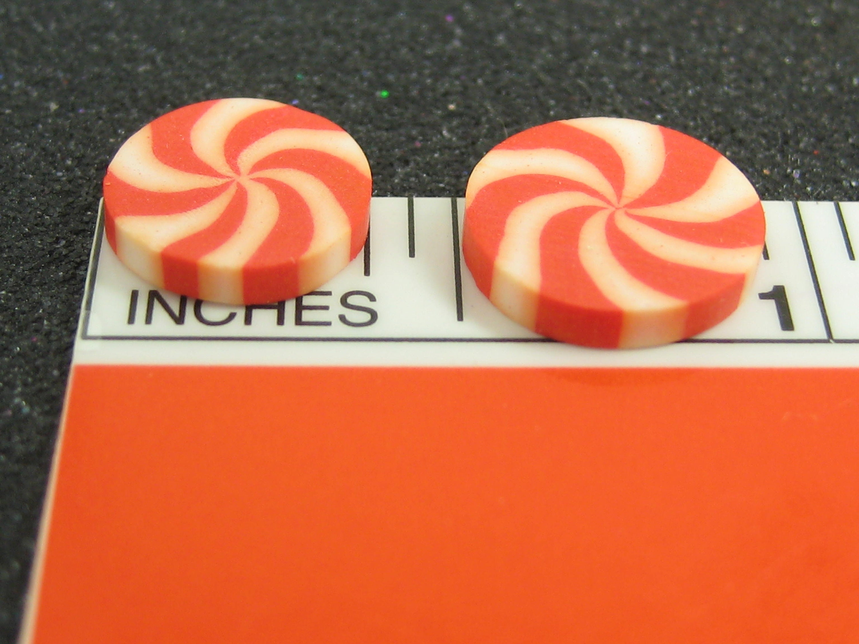 Cabochons Craft Supplies & Tools Miniature peppermint candy discs 11mm