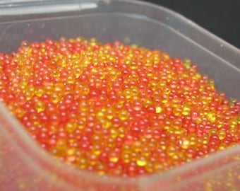 Glass microbeads, 1mm - 1.25 mm micro marbles, no hole beads, sunny days mix, solvent resistant resin filler, tiny embellishments,