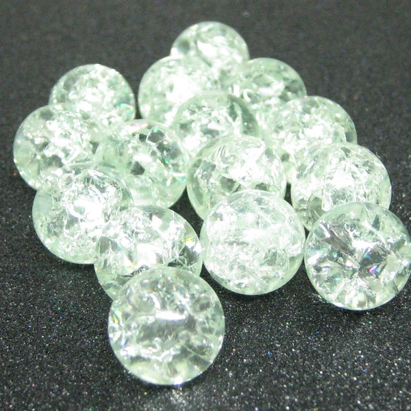 12mm cracked marbles 15 clear fried glass crackle balls undrilled no hole miniature for interchangeable jewelry