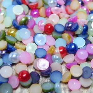 Assorted 3mm faux pearls flat back cabochons for cell phone deco 400 pcs jewelry nail art scrapbooking and kawaii projects image 3