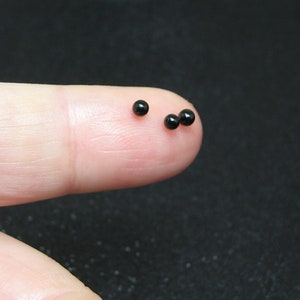 large micro marbles black opaque 2.5mm microbeads half ounce / 14 grams glass miniature Supplies image 5
