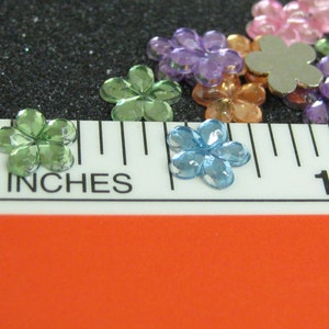 6mm Pastels rhinestones flowers gems flat backed acrylic 25 pcs mixed kawaii nail art deco cell phone decoden flatbacked embellishment image 5