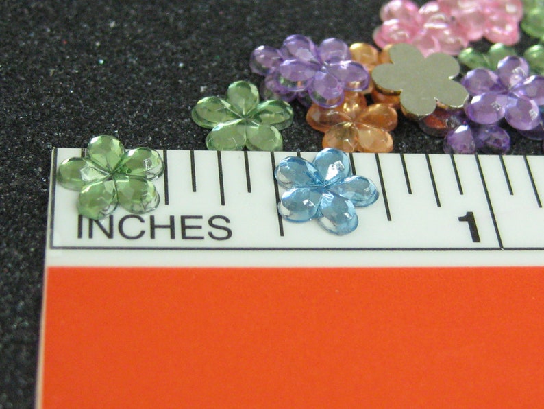 6mm Pastels rhinestones flowers gems flat backed acrylic 25 pcs mixed kawaii nail art deco cell phone decoden flatbacked embellishment image 5