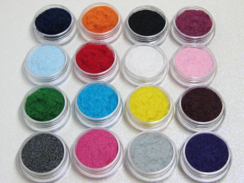 flocking powder half ounce weight 23 colors available pink blue gray black yellow purple white orange red green brown tan beige image 2