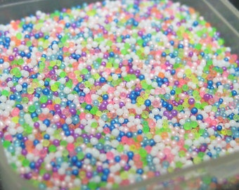 Mélange de pépites de bonbons microbilles 0,5 mm 1/2 once / 14 grammes de billes de verre caviar microbilles miniatures kawaii decoden toppings Fournitures