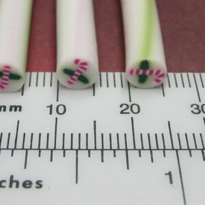 Candy cane polymer clay holiday kawaii Christmas uncut 1pc for miniature sweets decoden and nail art supplies image 2