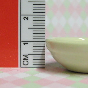 celery dollhouse miniature mixing bowl ceramic 1:12 scale one inch or playscale kitchen dish image 2