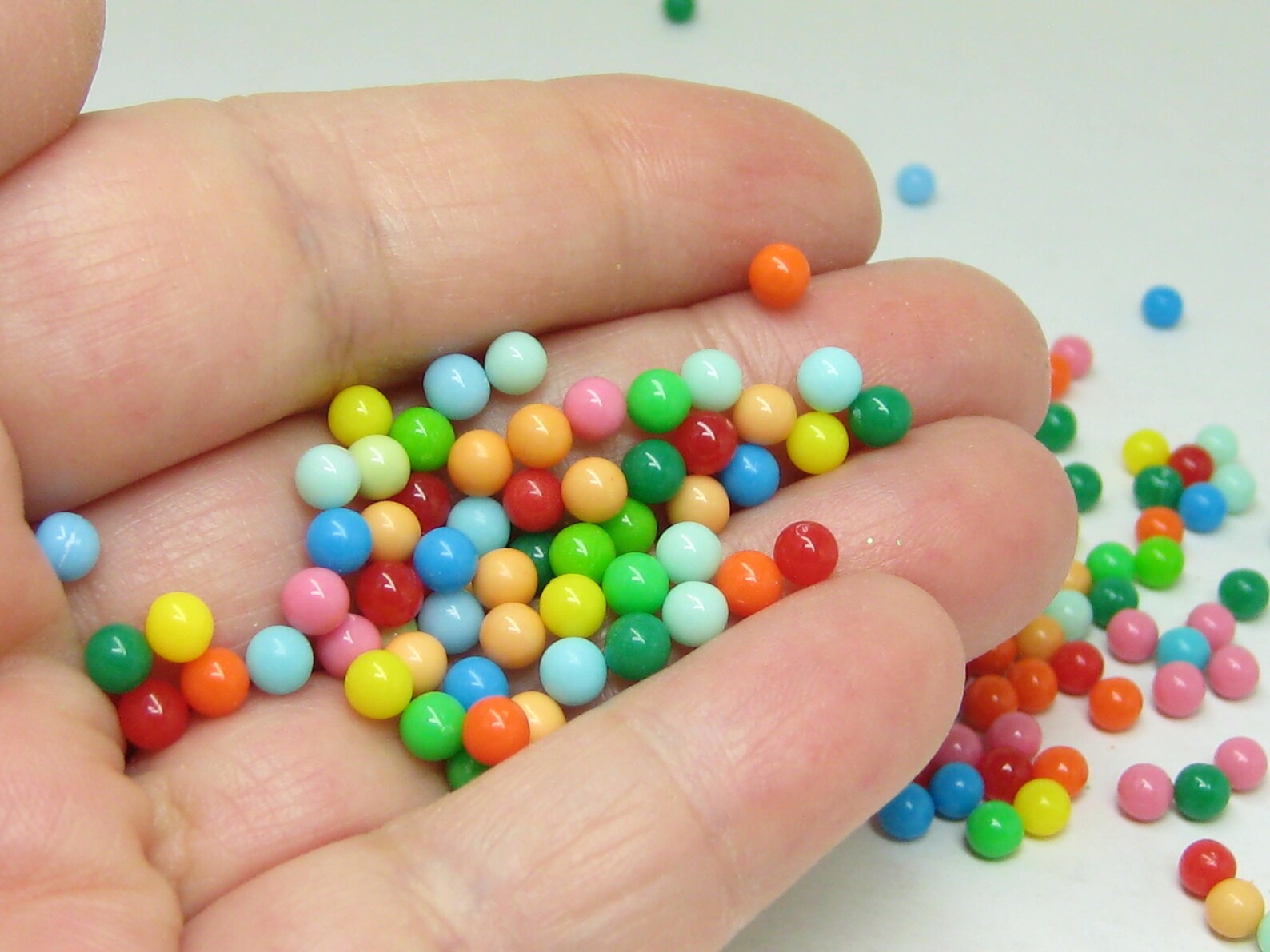 Rainbow Fake Gumballs 4mm Acrylic Candy Balls Faux Sprinkles Etsy