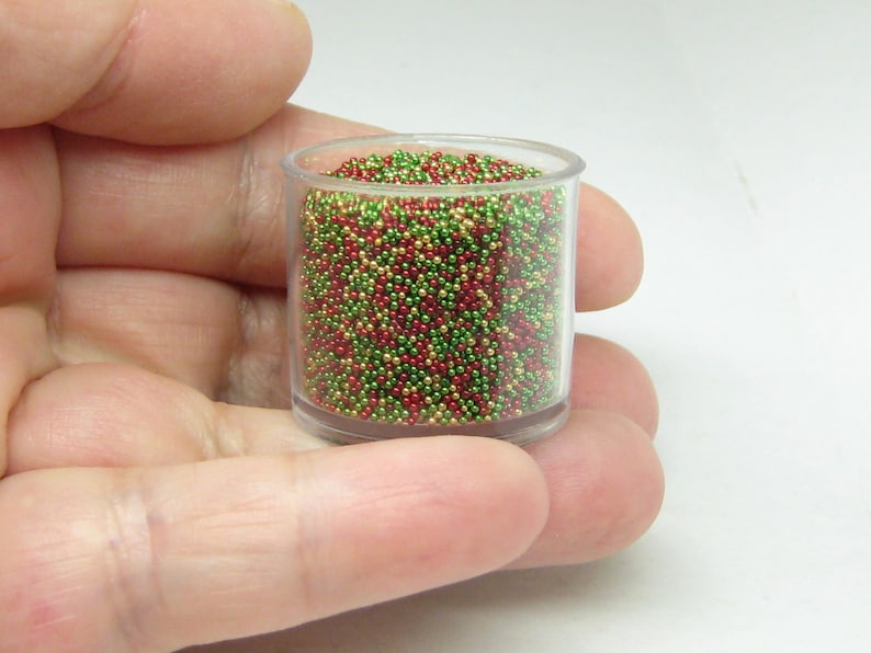 micro marbles christmas holiday color mix 14 grams glass microbead miniature kawaii sprinkles Supplies image 3