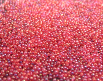 micro marbles raspberry iridesent glass microbead miniature kawaii sprinkles no hole bead nail art caviar Supplies
