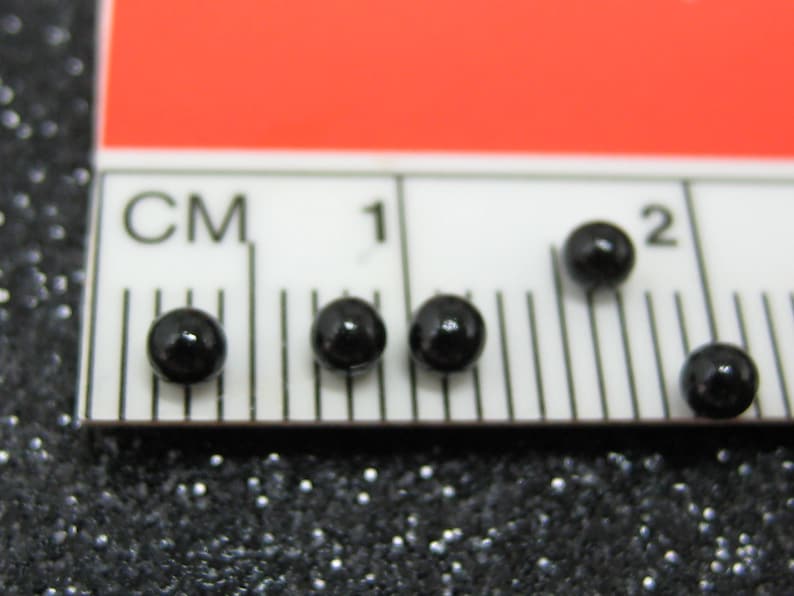 large micro marbles black opaque 2.5mm microbeads half ounce / 14 grams glass miniature Supplies image 7