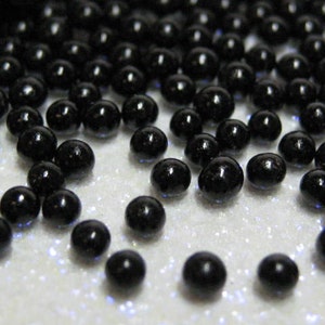 large micro marbles black opaque 2.5mm microbeads half ounce / 14 grams glass miniature Supplies image 2