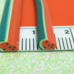 Watermelon polymer clay cane fruit wedge uncut 1pcs red miniature foods desserts kawaii deco crafts decoden nail art supplies DIY slices image 5