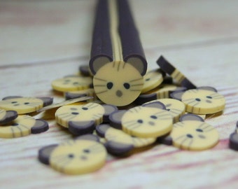 polymer clay cane kitty cat miniature kawaii decoration nail art decoden scrapbooking craft supply