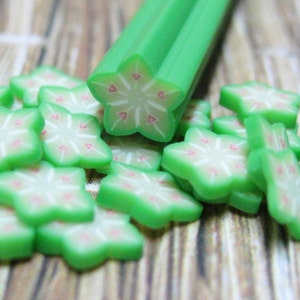 Polymer clay canes fruit 1pc starfruit uncut for miniature foods decoden and nail art supplies carambola image 1