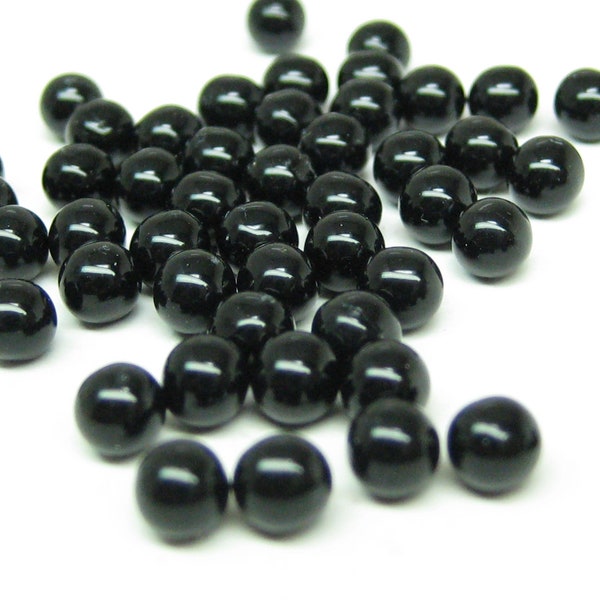 4mm plastic no hole ball beads black undrilled solid acrylic tiny round eyes for mini deco kawaii caviar decoden fake sprinkles tapioca