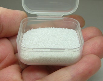 micro marbles white pearl microbeads half ounce / 14 grams glass no hole beads nail art caviar miniature wedding Supplies