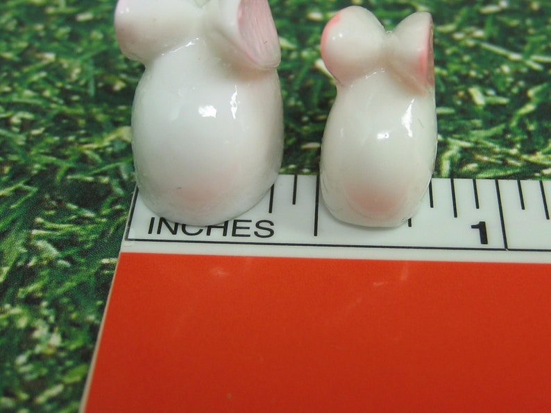 Dollhouse miniature Rabbit family, fairy garden bunnies, resin animal figurines, DIY Easter craft embellishment, slime charms image 5