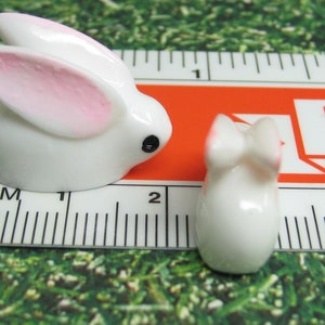 Dollhouse miniature Rabbit family, fairy garden bunnies, resin animal figurines, DIY Easter craft embellishment, slime charms image 6