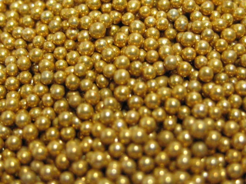 micro marbles 1mm golden copper half ounce / 14 grams glass miniature metallic microbead sprinkles Supplies image 2