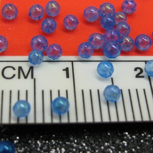 2mm glow in the dark micro marbles, blue iridescent glass microbeads, dollhouse miniature fairy garden decoration, AB resin filler pieces image 6