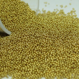 microbeads gold metallic glass caviar balls micro bead sprinkles undrilled marbles miniature dragees nonpariels image 1