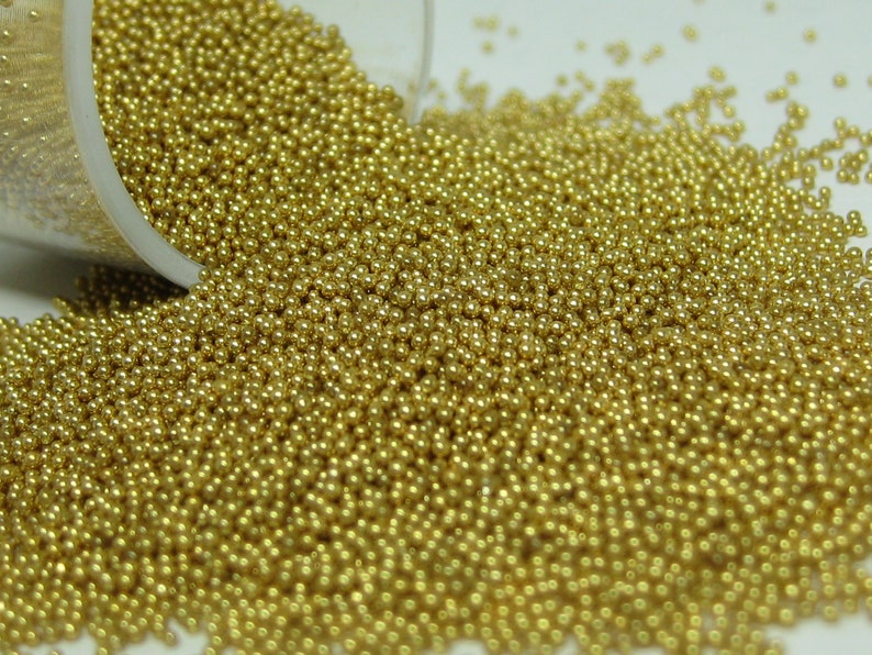 microbeads gold metallic glass caviar balls micro bead sprinkles undrilled marbles miniature dragees nonpariels image 1