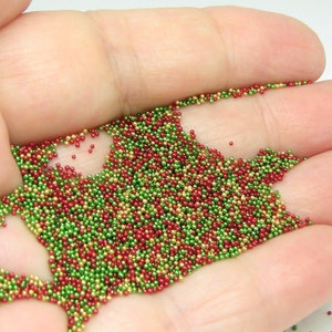 micro marbles christmas holiday color mix 14 grams glass microbead miniature kawaii sprinkles Supplies image 5