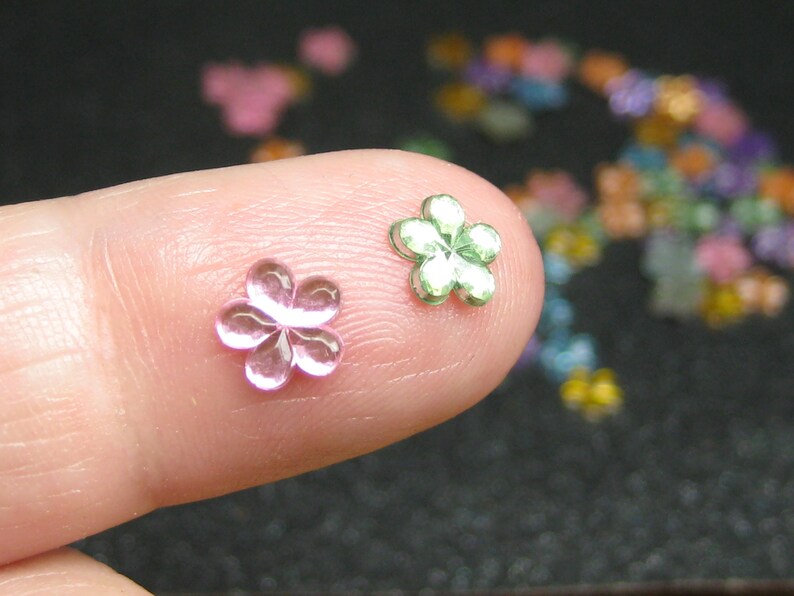 6mm Pastels rhinestones flowers gems flat backed acrylic 25 pcs mixed kawaii nail art deco cell phone decoden flatbacked embellishment image 3