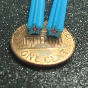 Kaleidoscope star polymer clay cane flower blue for miniature foods decoden and nail art supplies image 4