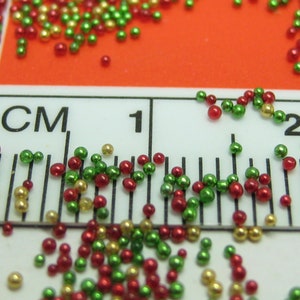 micro marbles christmas holiday color mix 14 grams glass microbead miniature kawaii sprinkles Supplies image 7