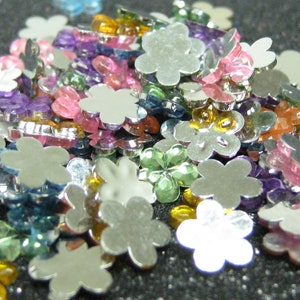 6mm Pastels rhinestones flowers gems flat backed acrylic 25 pcs mixed kawaii nail art deco cell phone decoden flatbacked embellishment image 2