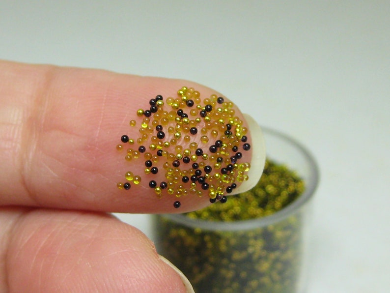 Caviar nail art micro marbles fairy forest mix half ounce / 14 grams glass microbead miniature no hole bead nail art kawaii sprinkles caviar image 2