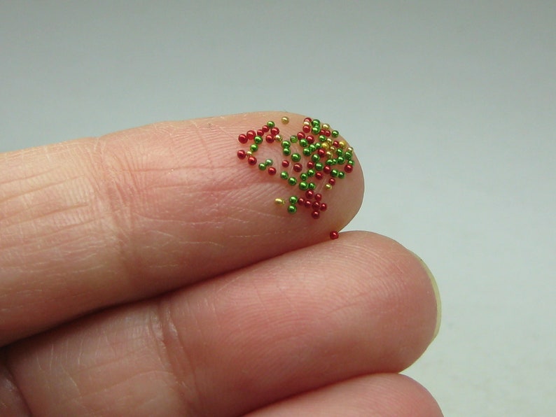 micro marbles christmas holiday color mix 14 grams glass microbead miniature kawaii sprinkles Supplies image 2