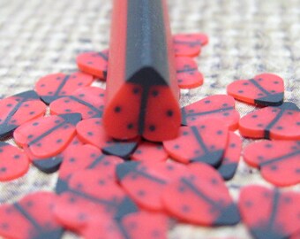 ladybug cane polymer clay lady bug uncut 1pc red beetle for miniature kawaii decoden and nail art supplies