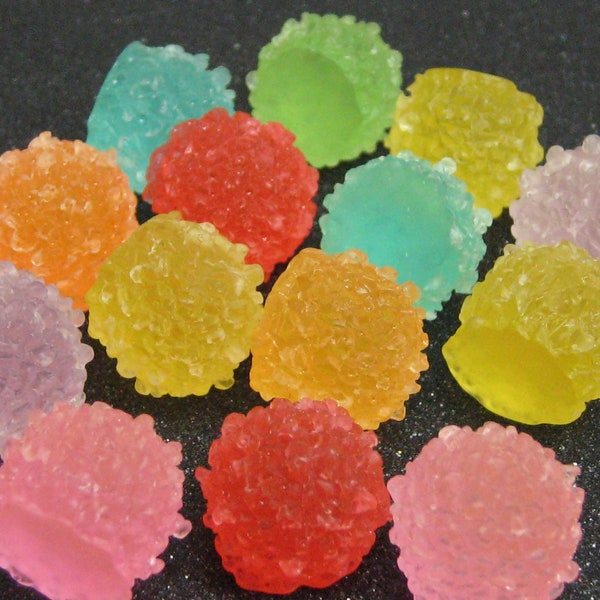 Gumdrop cabochons fake gummy candy flatback resin jelly sweets assorted decorations mini embellishments DIY kawaii jewelry pieces decoden