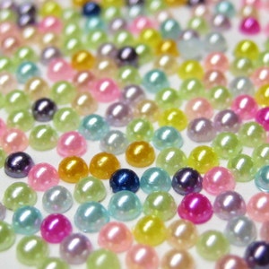 tiny faux pearls assorted 2mm flat back cabochons 350pcs for nail art scrapbooking cell phone deco jewelry and kawaii projects image 2