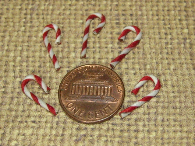 VTG NIP Miniature Doll House Shoppe Tiny Christmas Candy Canes In Pack  #4011 