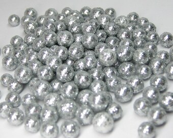 tiny silver glitter balls foam 3mm to 8mm miniature deco marbles heaping tablespoon / 15ml mini crafts kawaii decoden polystyrene