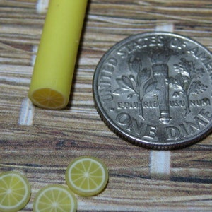 Lemon polymer clay fruit cane 1pcs for miniature foods decoden and nail art supplies uncut DIY image 3