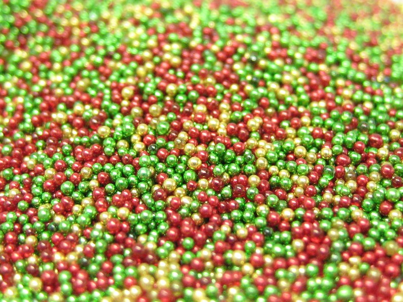 micro marbles christmas holiday color mix 14 grams glass microbead miniature kawaii sprinkles Supplies image 1