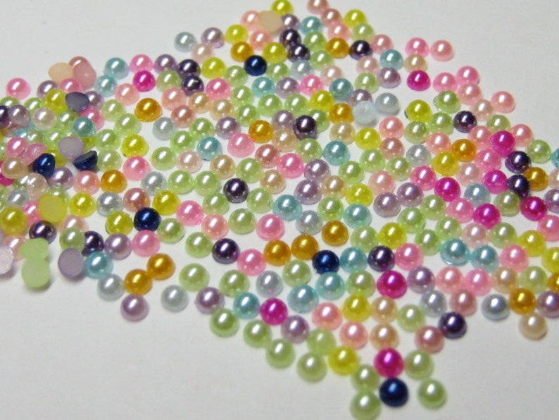 tiny faux pearls assorted 2mm flat back cabochons 350pcs for nail art scrapbooking cell phone deco jewelry and kawaii projects image 4