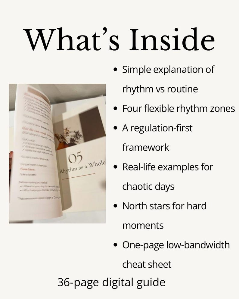 ADHD Mom Daily Rhythm Guide | Overwhelmed Moms Executive Function Support (PDF) image 7