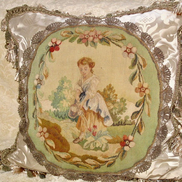 Antique Aubusson Cushions Etsy UK