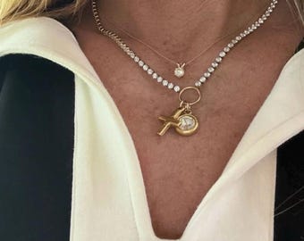 Collier à breloques en strass