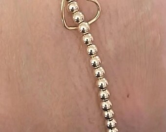 14kt Gold Filled Beads Floating Heart Bracelet