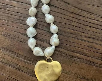 Baroque Pearl Heart Necklace