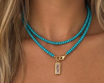 Turquoise Wrap Bezel Necklace